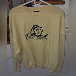 T Michael Vintage Bodybuilding Sweatshirt XL Pale Yellow